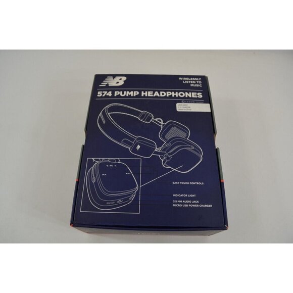 New Balance 574 Pump Headphones Gray On Ear Wireless w/ Earpiece Controls & Box - Picture 11 of 11
